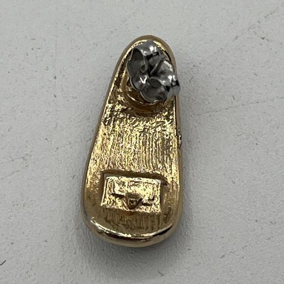 RARE ESTATE VINTAGE 1960- EARLY 70’S CROWN Navy BLUE ENAMEL Stud EARRINGS - Picture 8 of 8